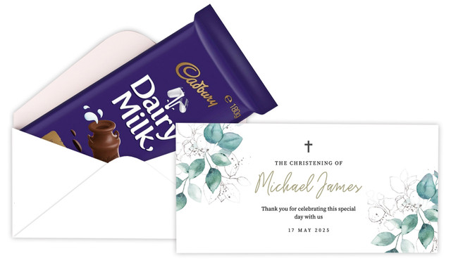 Dream Leaves Personalised Christening Cadbury Bar Box (Box Only)