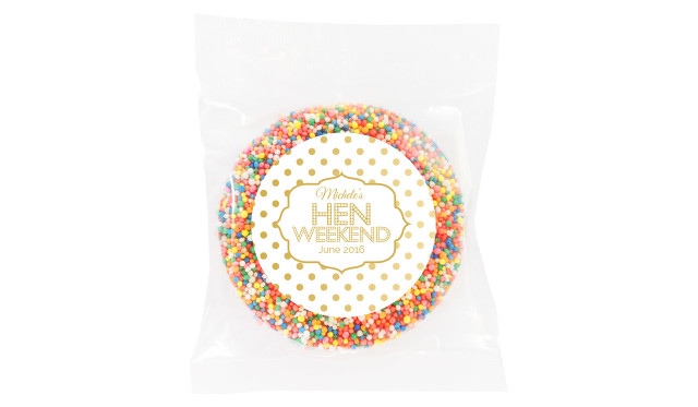 Gold Polkadot Hens Night Chocolate Freckle