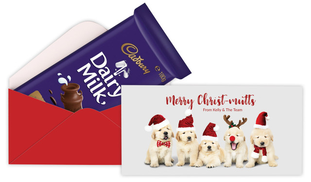 Gorgeous Puppies Christmas Custom Cadbury Bar Box (Box Only)