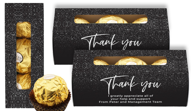 Black Glitter Thank You Ferrero Rocher Gift Box