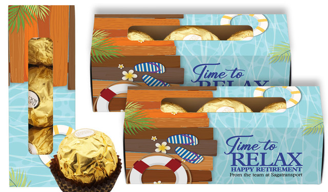 Poolside Retirement Personalised Ferrero Rocher Gift Box
