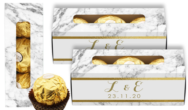 Marble And Gold Personalised Ferrero Rocher Gift Box