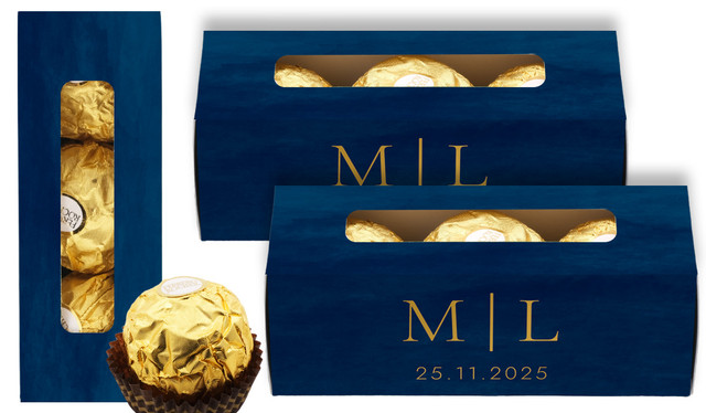 Monogram On Navy Personalised Ferrero Rocher Gift Box