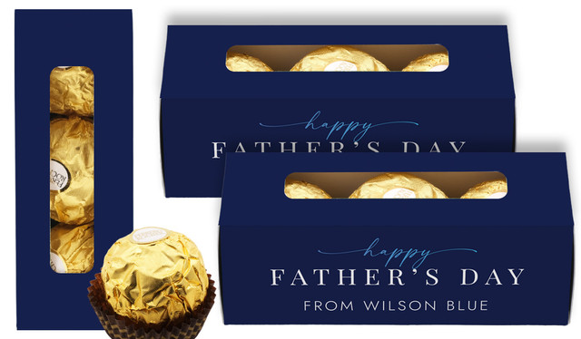 Navy Blue Fathers Day Custom Ferrero Rocher Gift Box