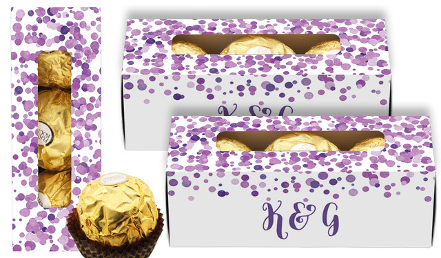 Confetti Purple Personalised Ferrero Rocher Gift Box