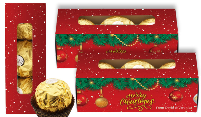Red Festive Custom Christmas Ferrero Rocher Gift Box
