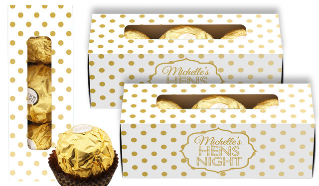 Gold Polkadot Hens Night Ferrero Rocher Gift Box