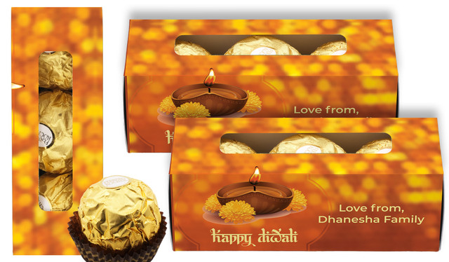Bokeh Candle Diwali Personalised Ferrero Rocher Gift Box