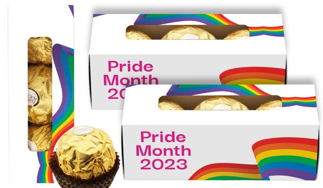 Waving Rainbow Pride Personalised Ferrero Rocher Gift Box