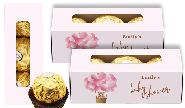 Teddy Bear Pink Baby Shower Personalised Ferrero Rocher Gift Box