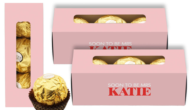 Simple Pink Hens Night Personalised Ferrero Rocher Gift Box
