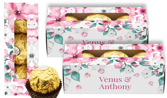 Falling Petals Personalised Ferrero Rocher Gift Box