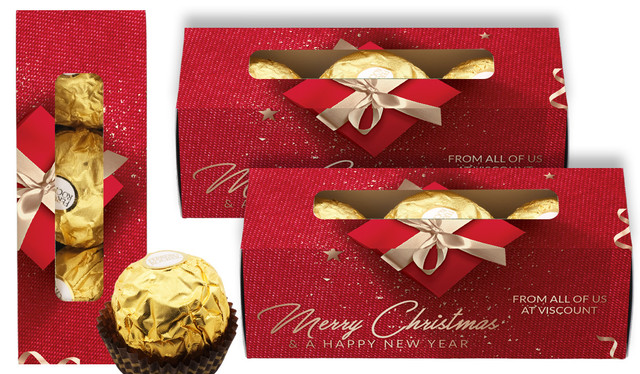 Glossy Gift Red Christmas Custom Ferrero Rocher Gift Box