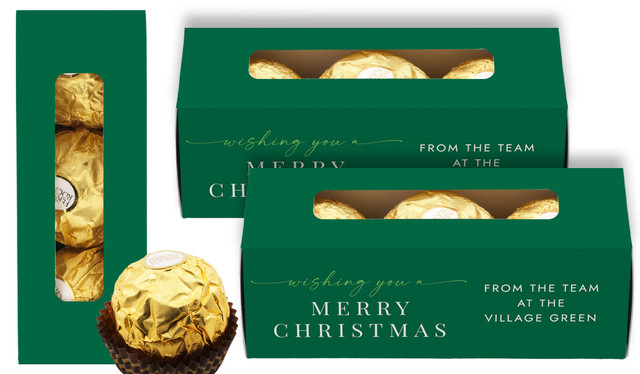 Flowing Green Christmas Custom Ferrero Rocher Gift Box