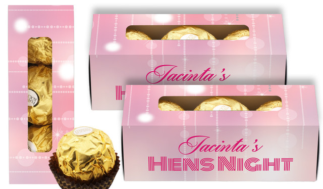 Pink Glam Hens Night Personalised Ferrero Rocher Gift Box