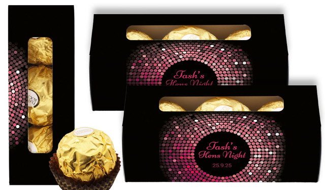 Pink Disco Personalised Hens Night Ferrero Rocher Gift Box