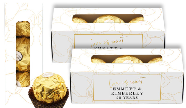 Love Is Sweet Anniversary Personalised Ferrero Rocher Gift Box