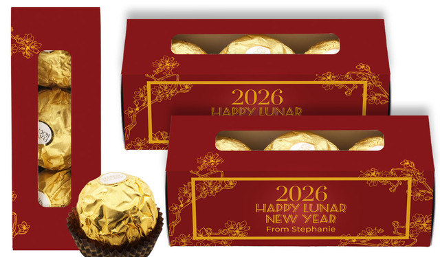 Cherry Blossoms Chinese New Year Personalised Ferrero Rocher Gift Box