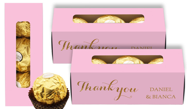 Golden Thank You Custom Engagement Ferrero Rocher Gift Box