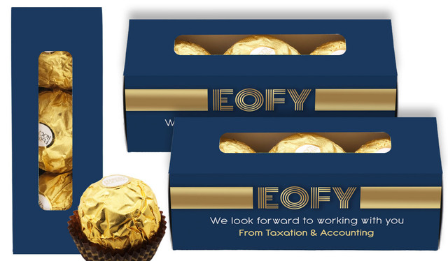 Bold Navy EOFY Personalised Ferrero Rocher Gift Box