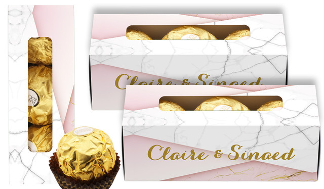 Pink And Marble Personalised Ferrero Rocher Gift Box