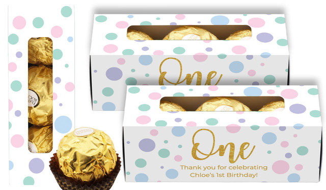 Pastel Dots Personalised Ferrero Rocher Gift Box