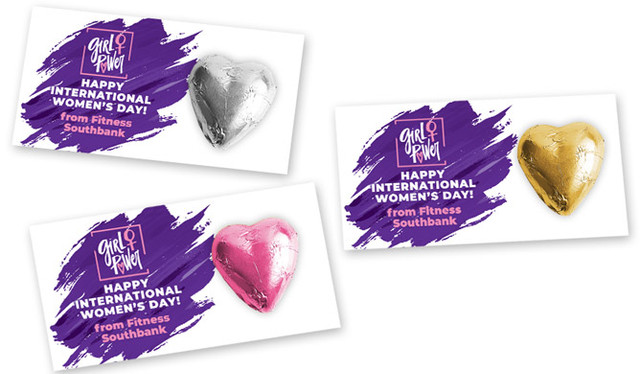 Girl Power International Womens Day Chocolate Heart Card