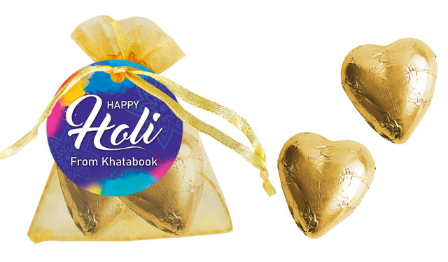 Purple Branded Holi Organza Bag