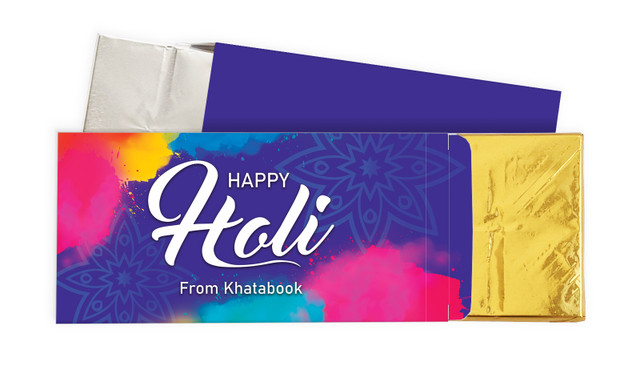 Purple Branded Holi Chocolate Bar In A Box