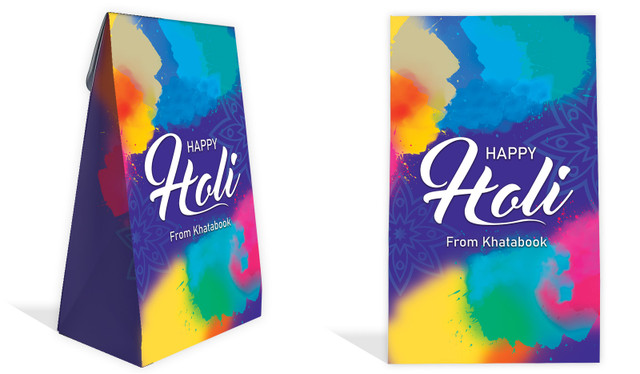 Purple Branded Holi Gusset Favour Bag