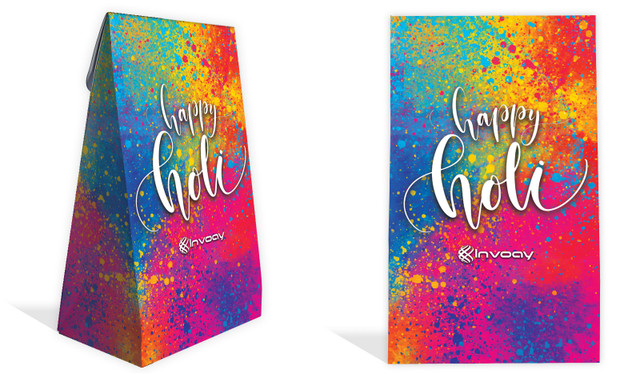 Red Branded Holi Gusset Favour Bag
