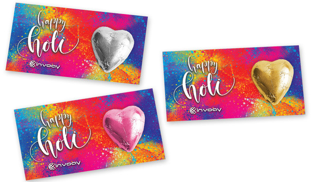 Red Branded Holi Branded Heart Card