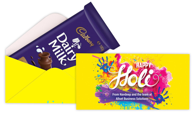 Yellow Branded Holi Branded Cadbury Bar Box (Box Only)