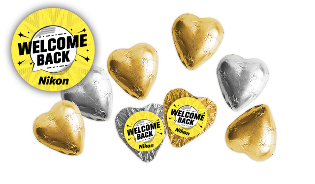 Starburst Welcome Back Personalised Foil Chocolate Hearts