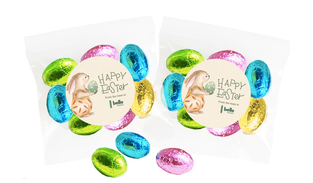 Gift Giving Bunny Personalised Bag Of Easter Eggs