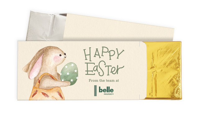 Gift Giving Bunny Personalised Chocolate Bar In A Box