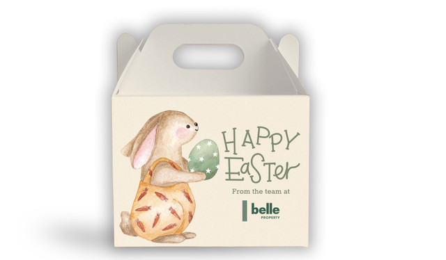 Gift Giving Bunny Personalised Gable Favour Box