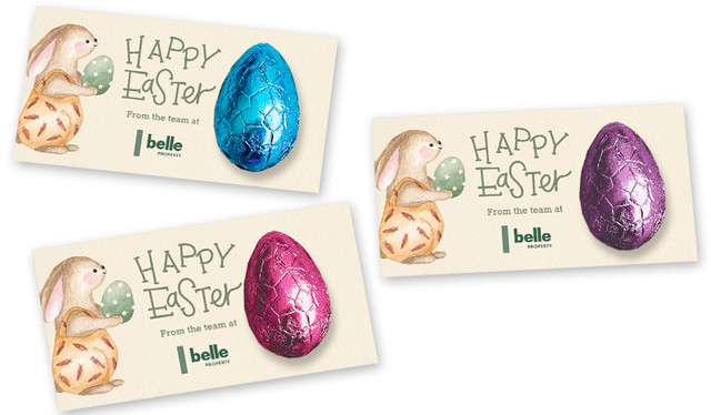 Gift Giving Bunny Personalised Easter Egg Card