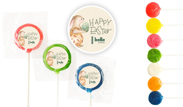 Gift Giving Bunny Personalised Mini Lollipops