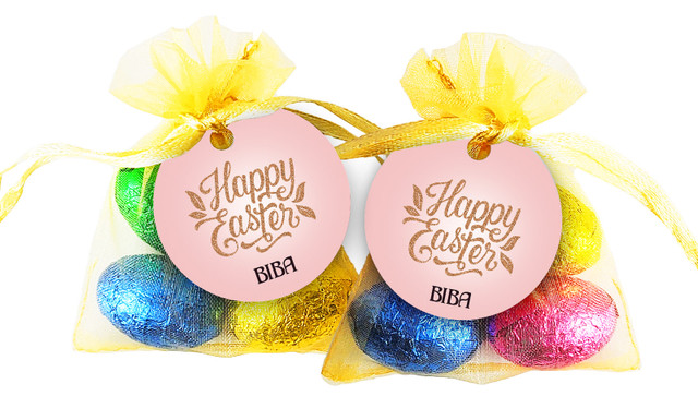 Blush And Copper Easter Egg Organza Bag With Tag