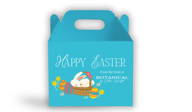 Blue Bunny Basket Personalised Gable Favour Box