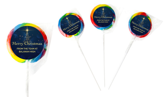 Blue Night Christmas Personalised Lollipops