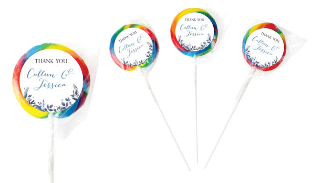Blue Floral Personalised Engagement Lollipops