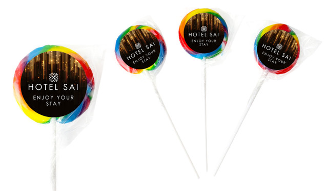 Hanging Glass Hospitality Branded Lollipops