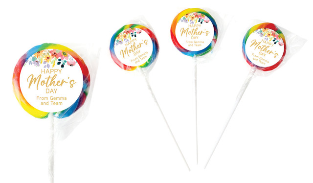 Colourful Florals Mother's Day Personalised Lollipop