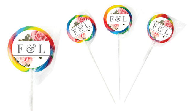 Rose Diamond Personalised Wedding Lollipops