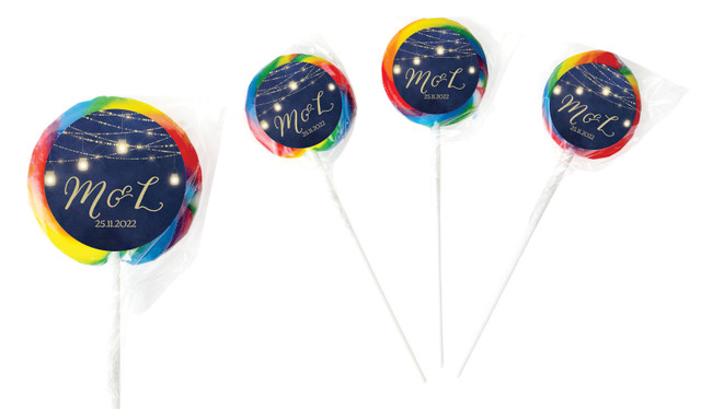 Evening Mason Jars Personalised Wedding Lollipops