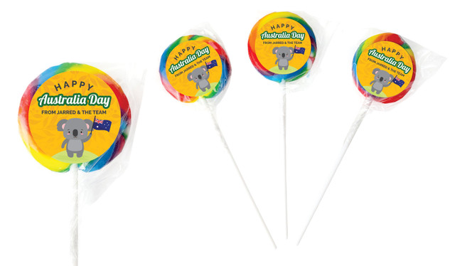 Cute Koala Australia Day Personalised Lollipops