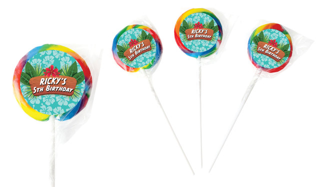 Hawaiian Luau Personalised Lollipops - Australia's #1 Kids Party Supplies