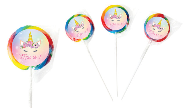 Sparkle Unicorn Birthday Personalised Lollipops